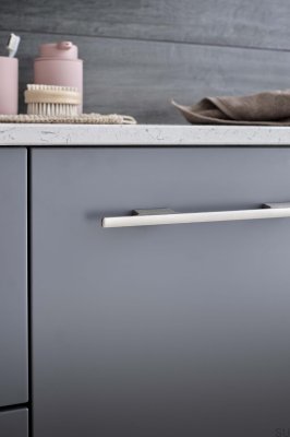 Poignée de meuble longitudinale Tau 160, aluminium, argent