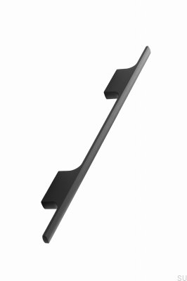 Poignée de meuble longitudinale Tau 160 Aluminium Noir Mat Brossé