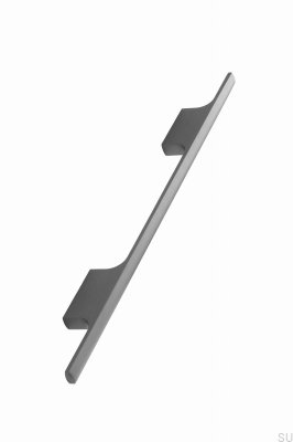 Poignée de meuble allongée en aluminium brossé anthracite Tau 160