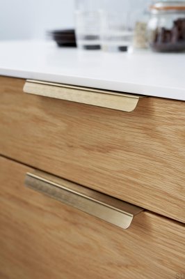 Poignée de meuble Accent 160 edge, aluminium brossé doré