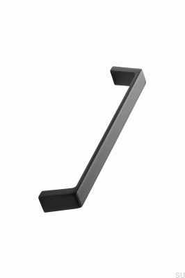 Poignée de meuble oblongue Seam 160, aluminium, noir mat