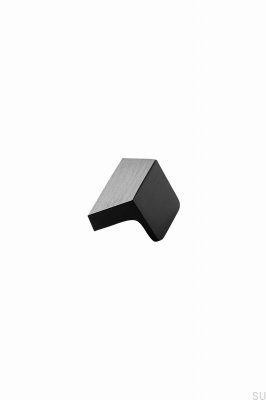Poignée de meuble oblongue Enveloppe 32, Aluminium, Noir Mat, Brossé