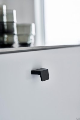 Poignée de meuble oblongue Enveloppe 32, Aluminium, Noir Mat, Brossé