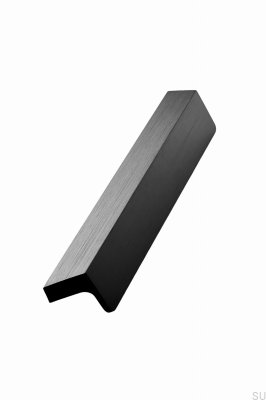 Poignée de meuble oblongue Enveloppe 160, Aluminium, Noir Mat, Brossé