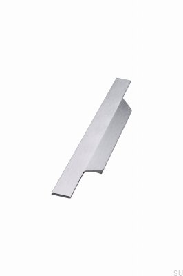Poignée de meuble en aluminium argenté brossé Coda 496