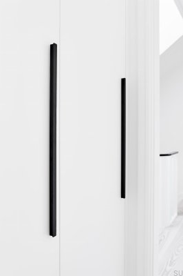 Elan poignée de meuble oblongue 160+544+1088 Aluminium Noir Mat Brossé