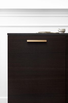 Poignée de meuble allongée Elan 160, aluminium brossé et or