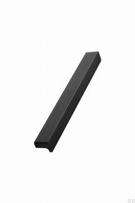 Poignée de meuble oblongue Elan 160, Aluminium, Noir mat, Brossé