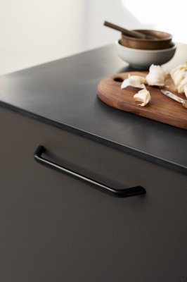 Poignée de meuble oblongue Space 128 Aluminium Noir