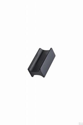 Bouton de meuble Track 32 en aluminium brossé noir mat