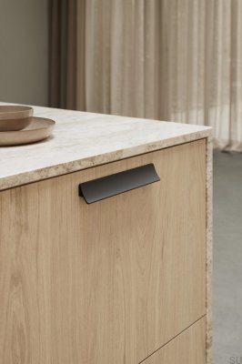 Poignée de meuble oblongue Ciel 160 Aluminium Noir Mat