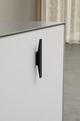Poignée de meuble oblongue Facet 32, aluminium, noir mat