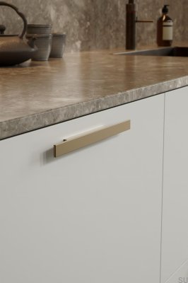 Poignée de meuble oblongue Facet 96 Aluminium Or Mat