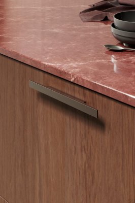 Poignée de meuble oblongue Facet 96 Aluminium Marron Mat
