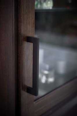 Poignée de meuble allongée Flat 128 Metal Dark Brown