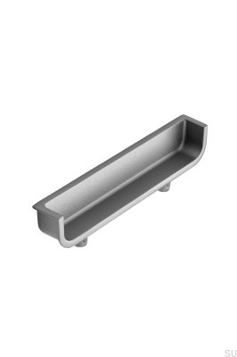 Poignée de meuble encastrée Back 64 Métal Argent Sablé