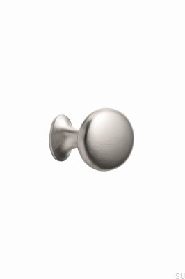 Bouton de meuble ovale simple avec joint torique 26 en métal argenté