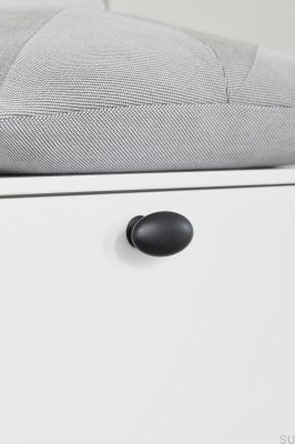 Bouton de meuble ovale simple avec 26 broches, métal noir mat