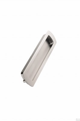 Poignée de meuble encastrée Lux 128 Metal Silver