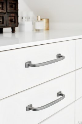 Poignée de meuble oblongue Classic 160, gris métal