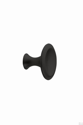 Bouton de meuble Bell 42, métal noir mat