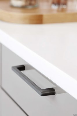 Poignée de meuble longitudinale Diner 160, aluminium brossé anthracite
