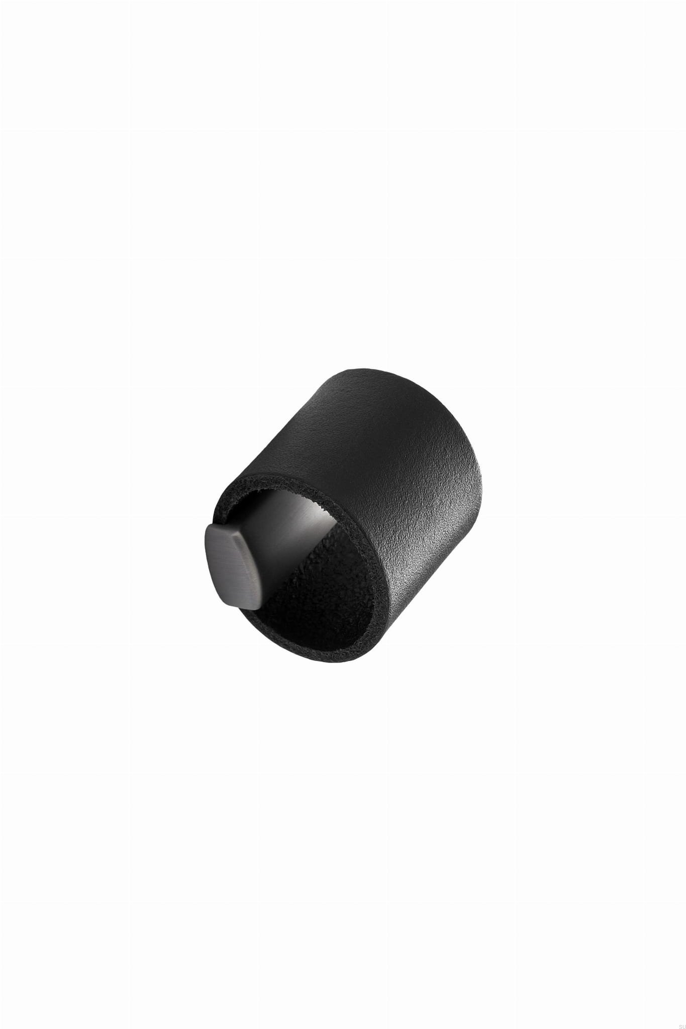 543360032-102/66--Gałka-meblowa-Drum-32-Metalowa-Srebrna-z-Czarną-Skórą-Furnipart-Skandynawskie-Uchwyty_2