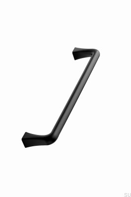 Poignée de meuble oblongue concave 160, métal, noir mat