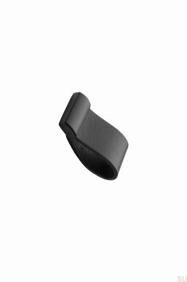 Bouton de meuble Sangle 16 Cuir Noir avec Noir