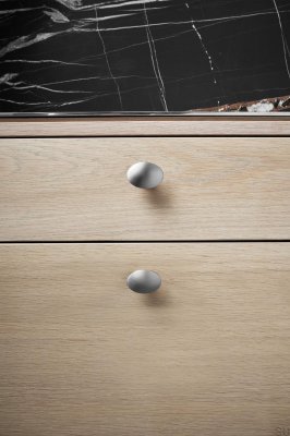 Bouton de meuble Dôme avec joint torique 49,8 Métal Argent