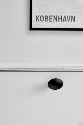 Bouton de meuble Dôme S/O-Ring 49.8 Métal, Noir Mat