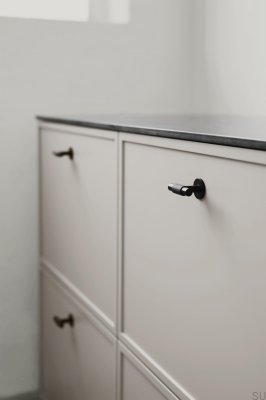 Bouton de meuble en métal T-Bar Manor T 54 noir mat