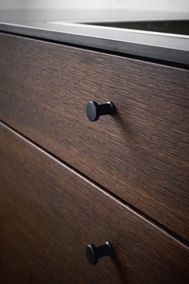 Bouton de meuble Gate 18.2, métal noir mat