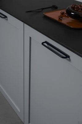 Poignée de meuble oblongue D-Lite 160, métal, noir mat