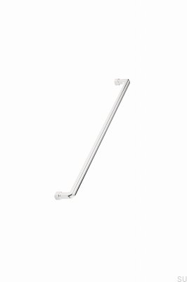 Poignée de meuble allongée en métal nickelé Equester 320