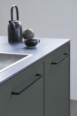 Poignée de meuble oblongue Equester 320, métal, noir mat