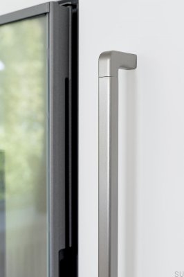 Poignée de meuble allongée en aluminium argenté Mango 544