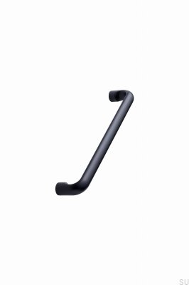 Poignée de meuble allongée Carve 160 en métal anthracite brossé