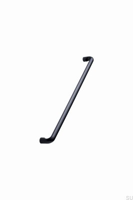 Poignée de meuble allongée en métal brossé anthracite Carve 320
