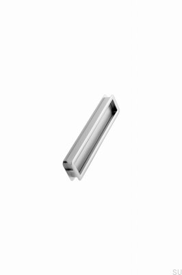 Poignée de meuble encastrée Tub Straight 190.3 en métal argenté