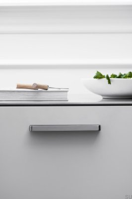 Poignée de meuble allongée en métal brossé anthracite Guild 160