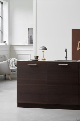 Poignée de meuble allongée en métal Villa 128 plaquée nickel argenté