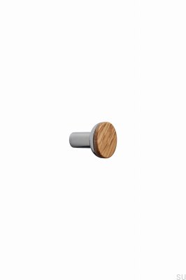 Bouton de meuble en bois Bis 24, chêne blanc mat