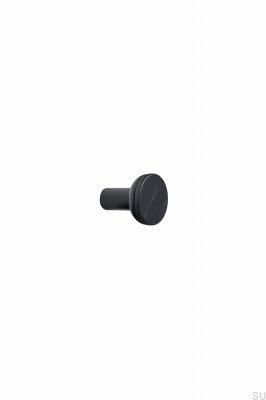 Bouton de meuble Bis 24, frêne en bois, noir mat