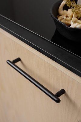 Poignée de meuble oblongue Tocco 160, métal, noir mat