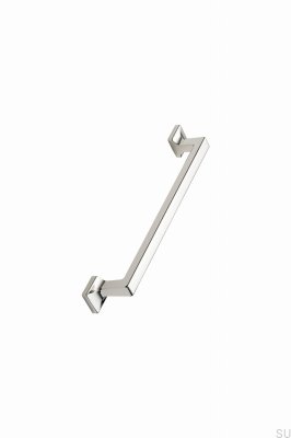 Poignée de meuble allongée en métal Heritage 160 plaquée nickel argenté