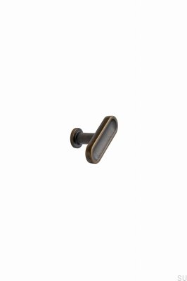 Bouton de meuble T-Bar Chateau T 52, métal, bronze antique