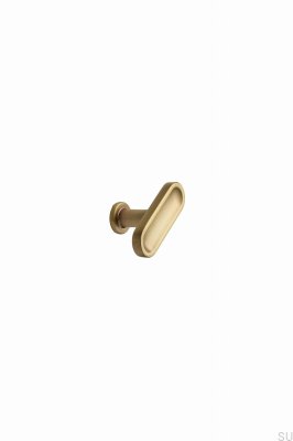Bouton de meuble en métal brossé doré T-Bar Chateau T 52