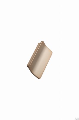 Poignée de meuble allongée en métal doré brossé Leaf 64