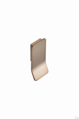 Poignée de meuble allongée en métal doré brossé Leaf 32